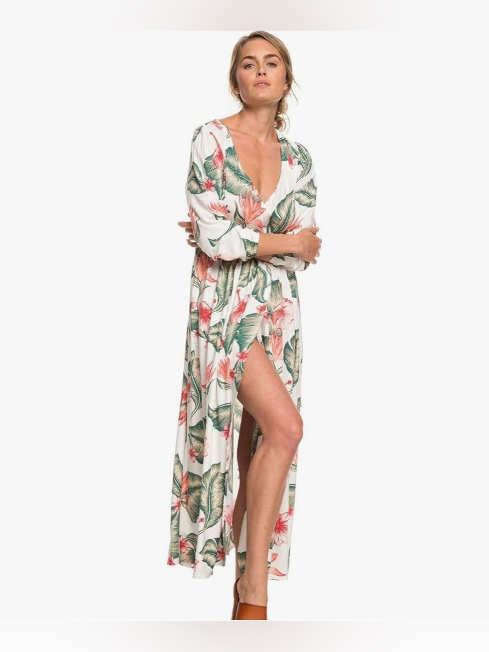 NWT ROXY Taste of tomorrow Tropical Floral Maxi Wrap Dress
